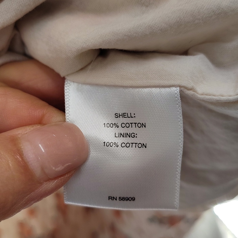 A Loves A Floral Print Belted Dress Cream Size Medium Side Pockets Cotton - Picture 8 of 9